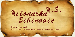 Milodarka Sibinović vizit kartica